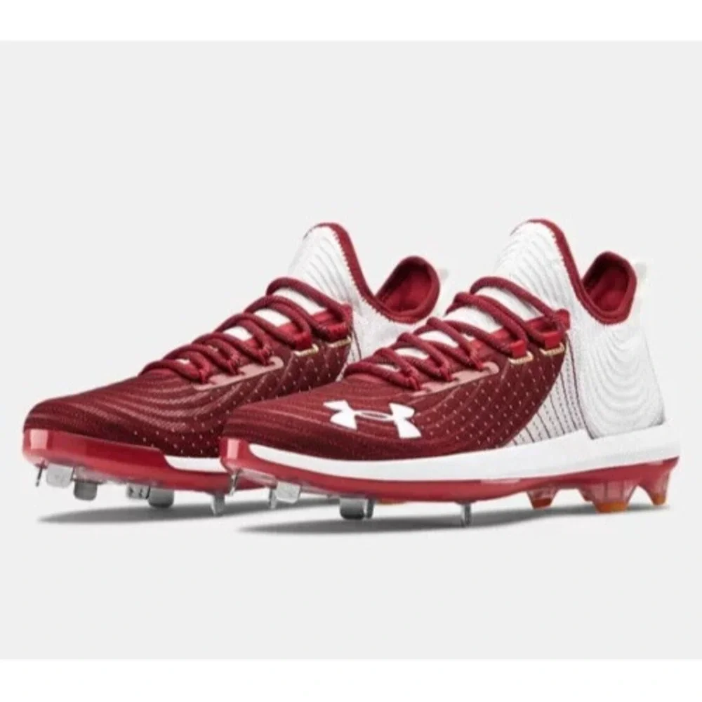 Under Armour‎ Harper 4 Low St Metal Baseball Cleats White Red Mens Size 14
